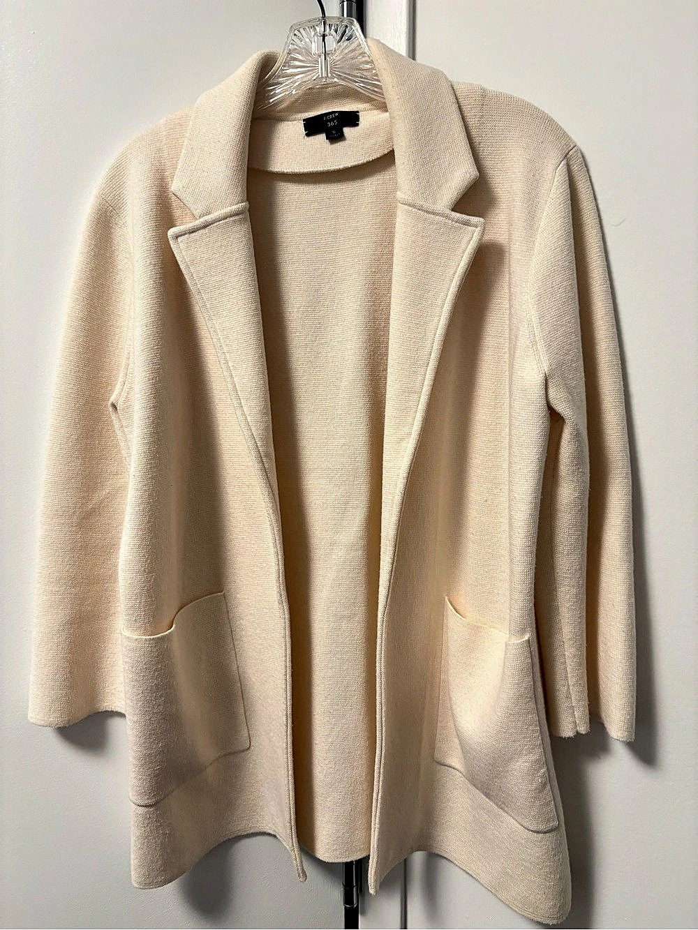 J.Crew 365 Open-Front Knit Sweater Blazer Cream Medium